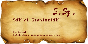 Sári Szaniszló névjegykártya